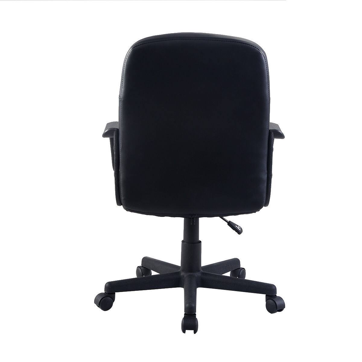 Left. WELLFOR - PU Leather Ergonomic Midback Office Chair - Black.