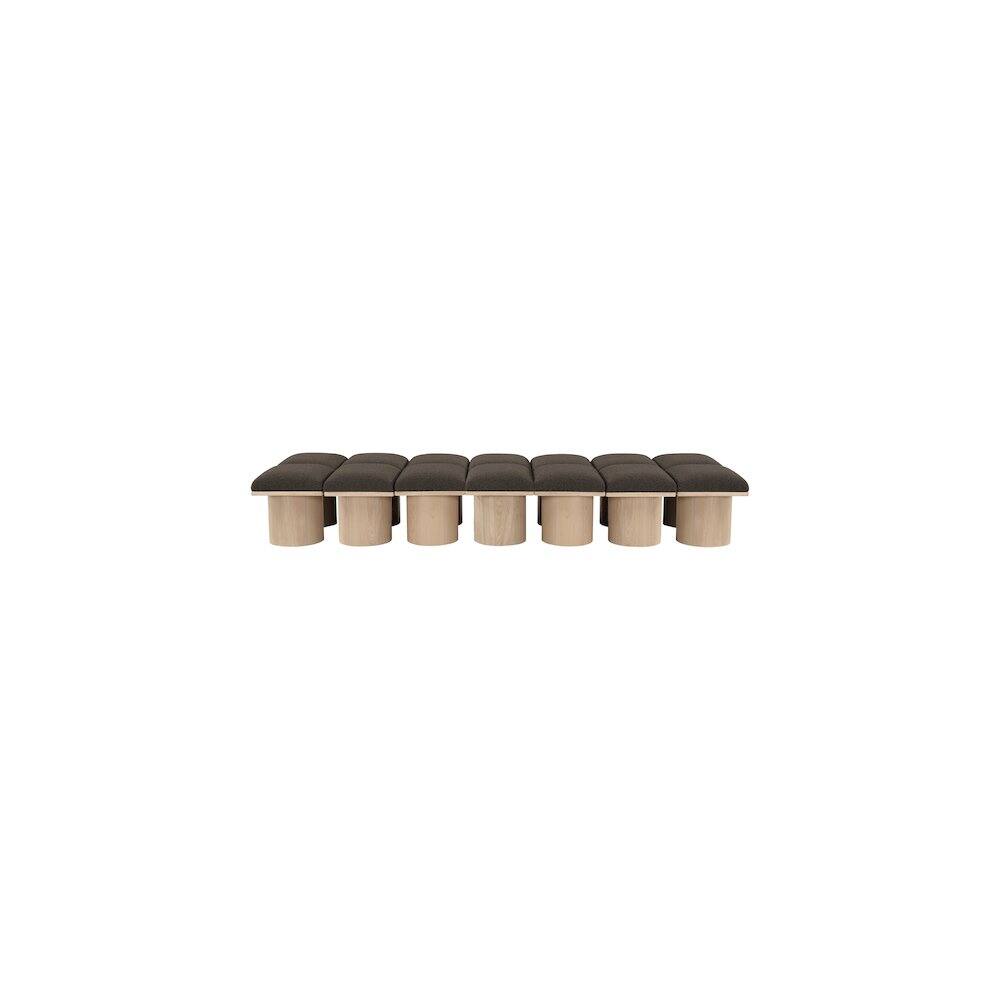Alt View 1. Meridian Furniture - Pavilion Brown Boucle Fabric Bench - Brown.