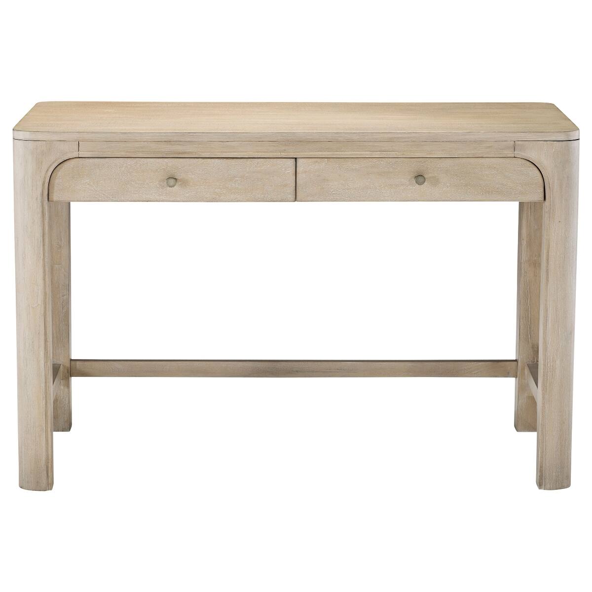 Back. Loheer - Loheer Makeup Vanity Table, Weathered Mango Finish, Two Felt-Lined Drawers - Weathered Mango.