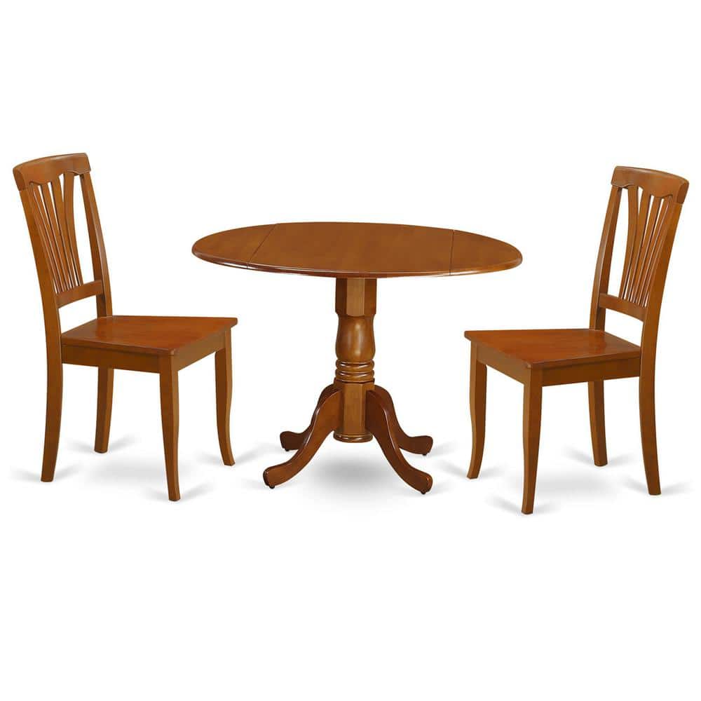 East West Furniture - 3 PC small Kitchen Table and Chairs set-Kitchen Dining nook and 2 Dining Chairs - Saddle Brown price history on PriceWatchPro