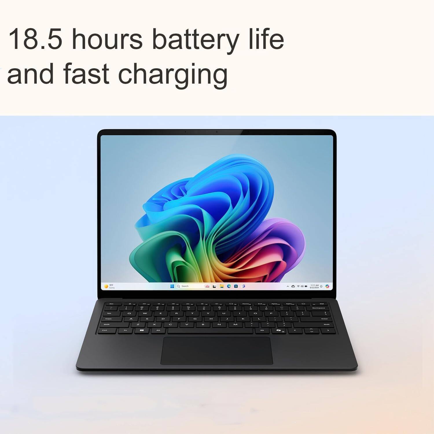 18.5 hours battery life and fast charging