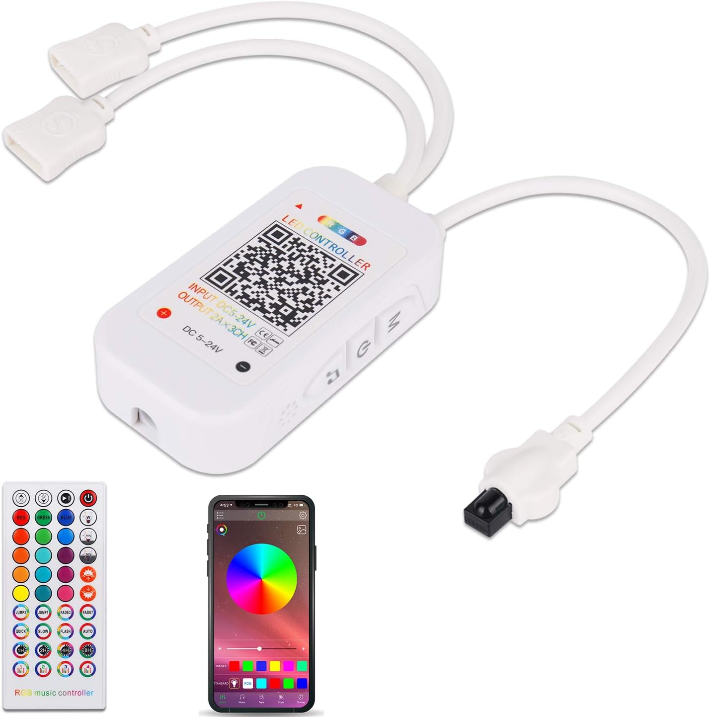 LED Controller  
RGB Music Controller  

Input: DC5-24V  
Output: DC5-24V Max 30W  

DC 5-24V  

RGB Music Controller