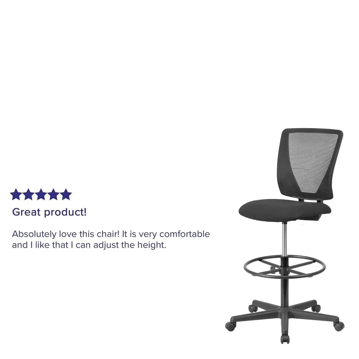 Great product! Absolutely love this chair! It is very comfortable and I like that I can adjust the height.