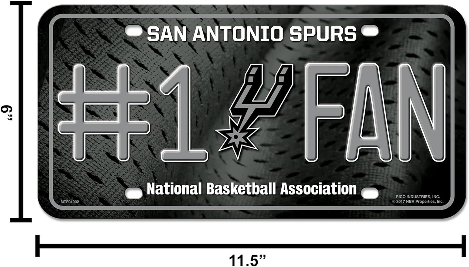 SAN ANTONIO SPURS  
#1 FAN  
National Basketball Association  

RICO INDUSTRIES, INC.  
MTF91002  

11.5"