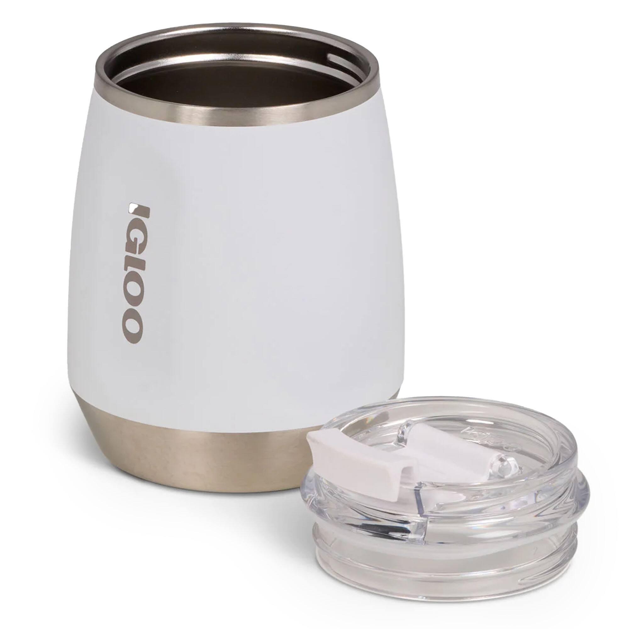 Alt View 2. Igloo - IGLOO 10 oz. Stainless Steel Wine Tumbler, White - White.