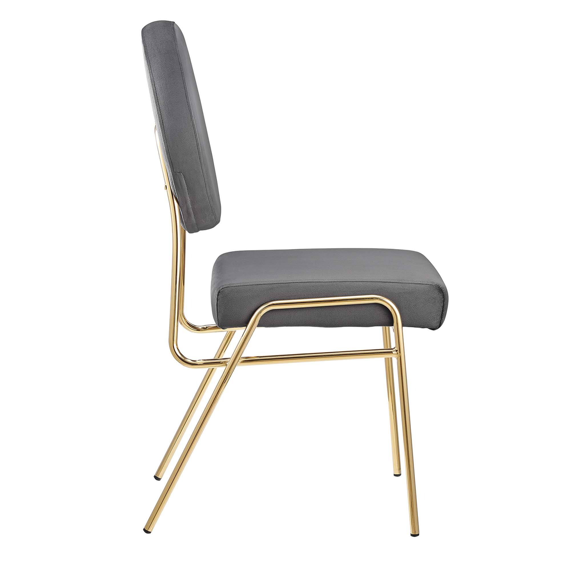 Alt View 3. Modway - Craft Performance Velvet Dining Side Chair by Modway - Gold Gray.
