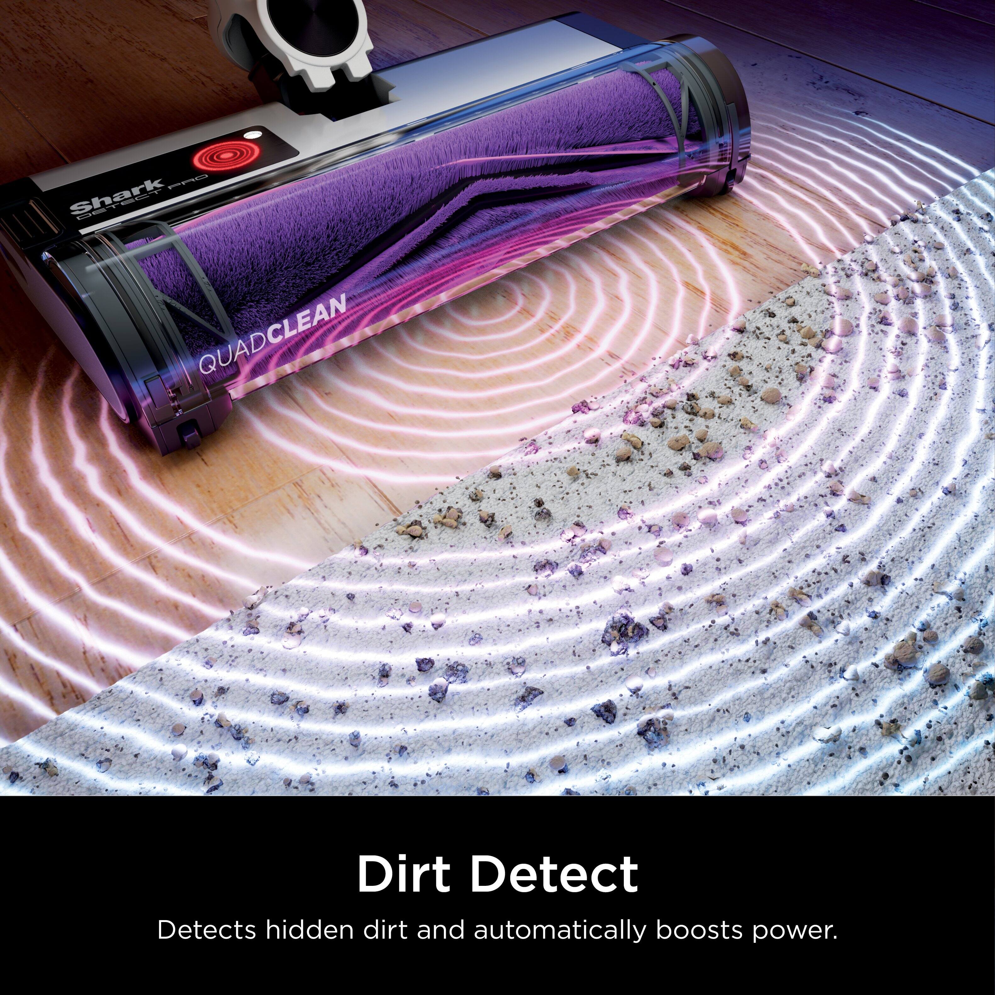 Shark - QuadClean Vena I Dirt Detect: Detects hidden dirt and automatically boosts power.