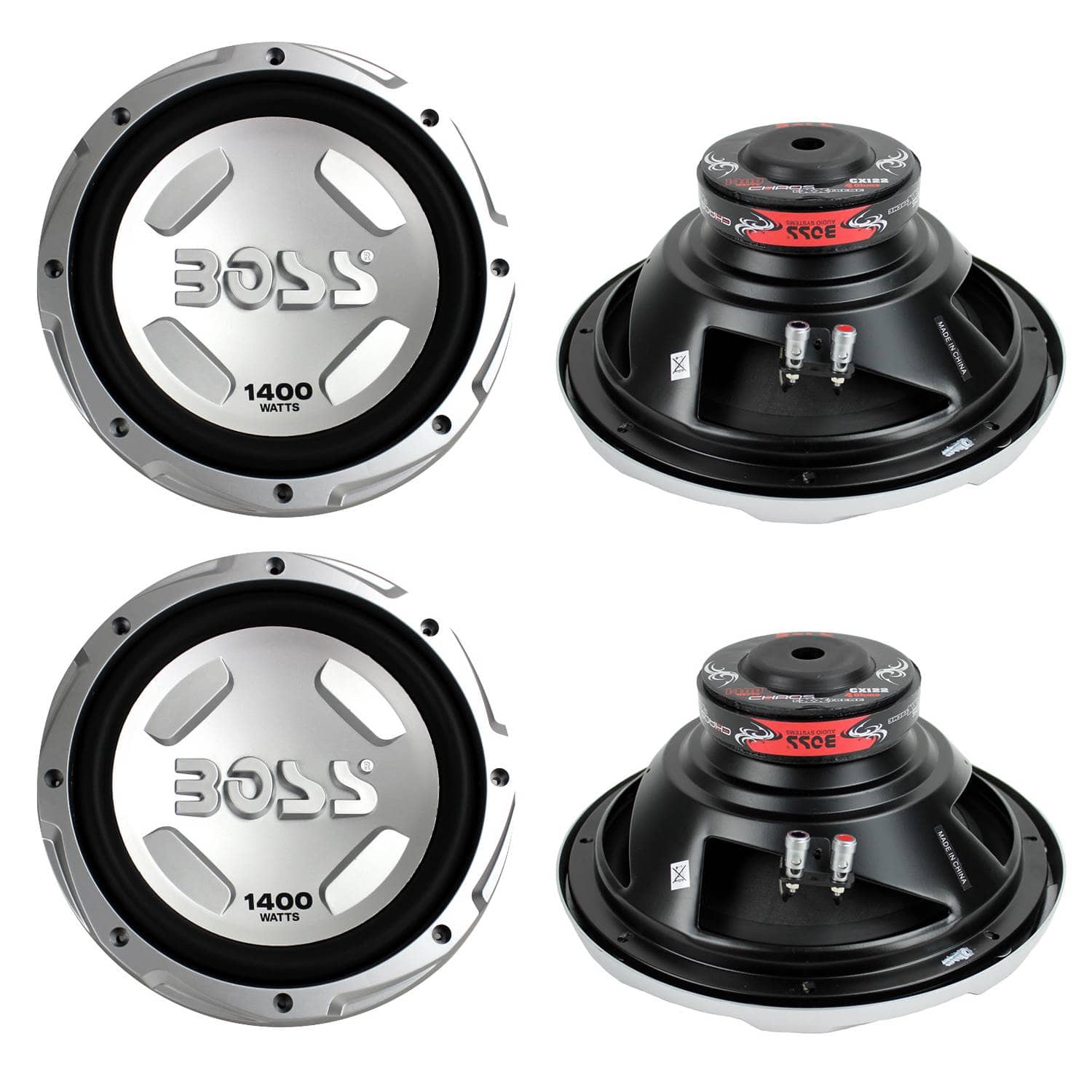 BOSS Audio - Chaos CX122 12" 5600 Watt Car Power Subwoofer Sub Woofer PAIR - Black
