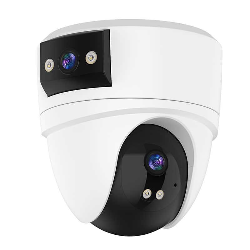 Cluzine - Dual Lens 3MP WiFi Camera Full Color Smart Hybrid CCTV Dome Camera with Night Vision