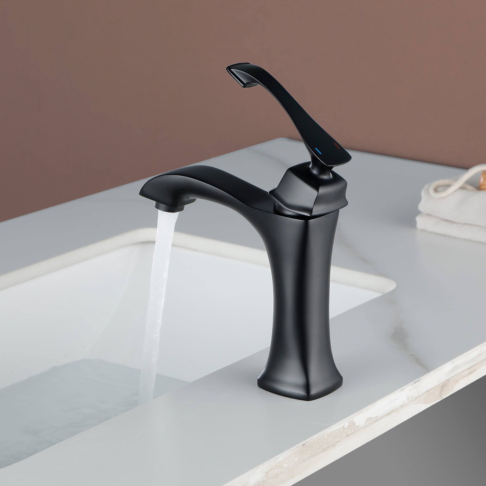 Alt View 10. Boyel Living - 1.2 GPM Single Handle Single Hole Bathroom Faucet with Water Supply Hose and Mounting Hardware in Matte Black - Matte Black.