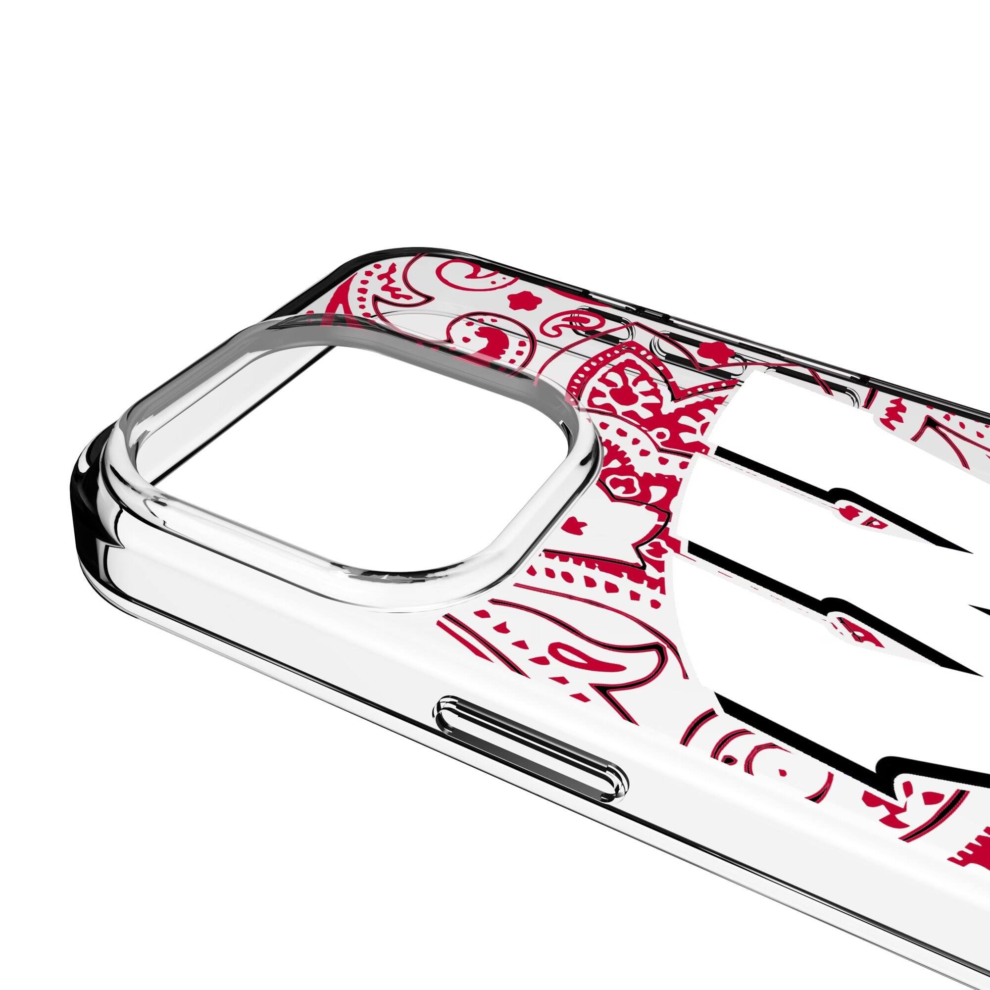 Alt View 2. Keyscaper - Wisconsin Badgers iPhone Paisley Design Clear Case - 14 Plus - Multicolor.