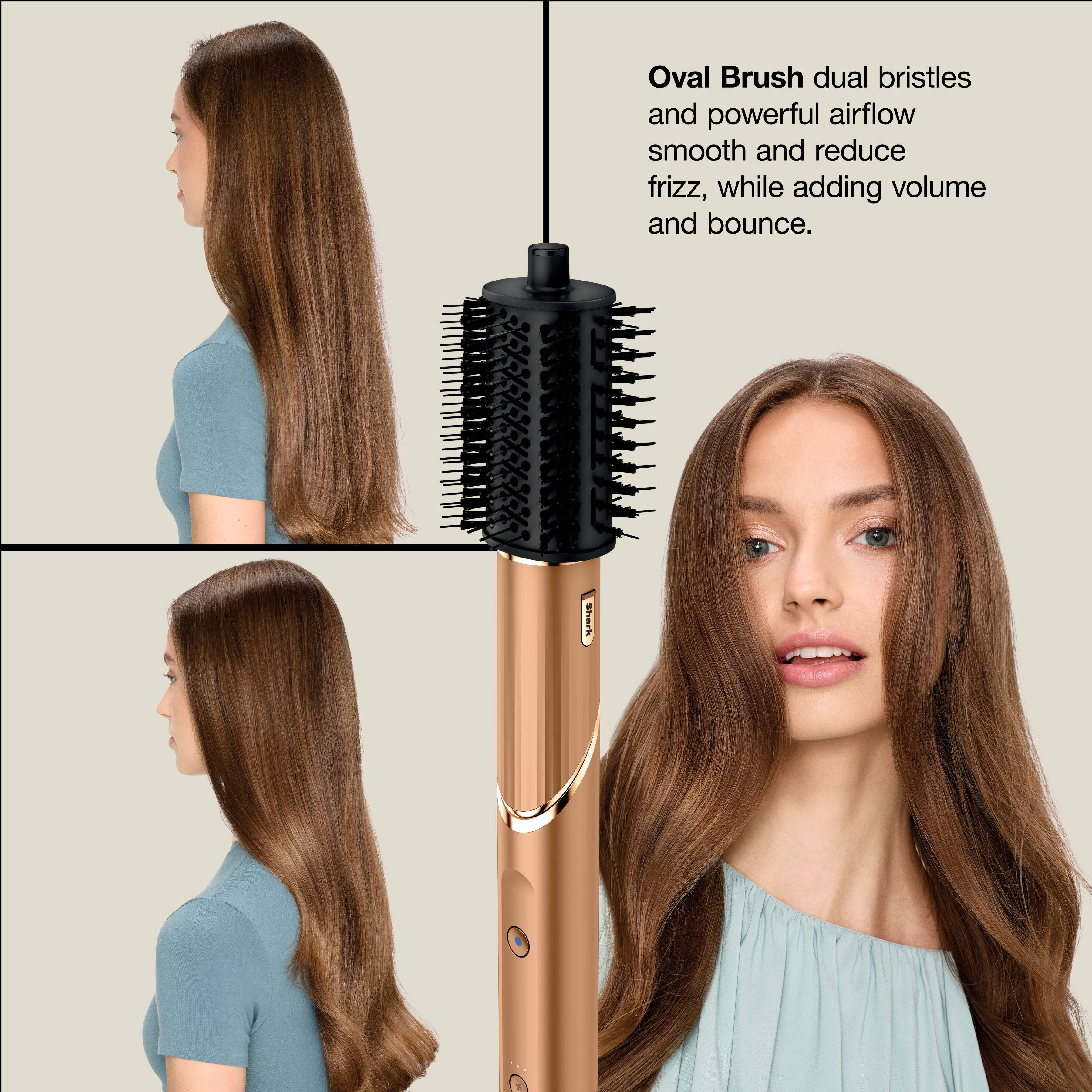 Oval Brush dual bristles and powerful airflow smooth and reduce frizz, while adding volume and bounce.