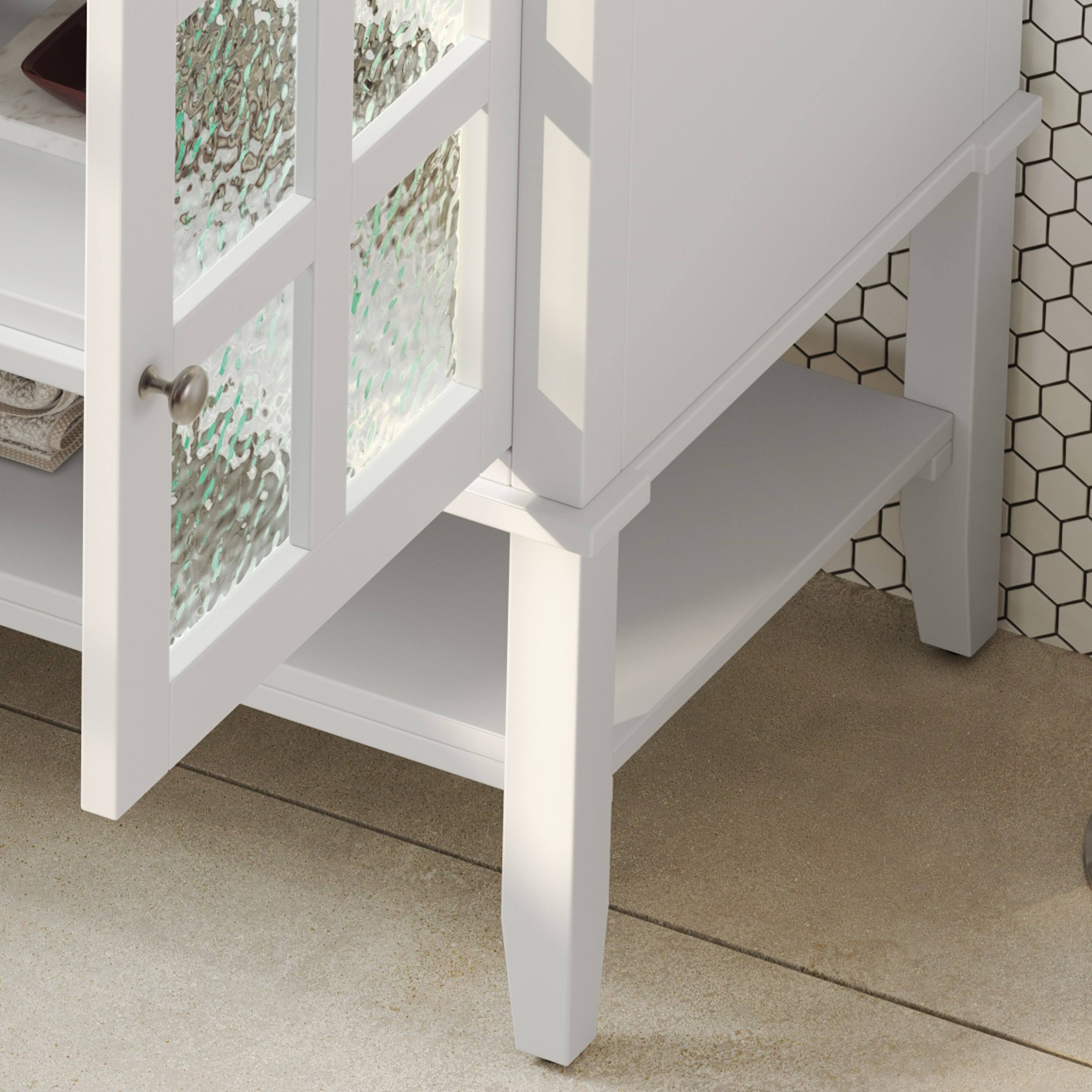 Alt View 9. Boyel Living - 36 Inch Bathroom Vanity with Ceramic Sink Adjustable Shelf Solid Wood Legs Soft Close Hinges White - White.