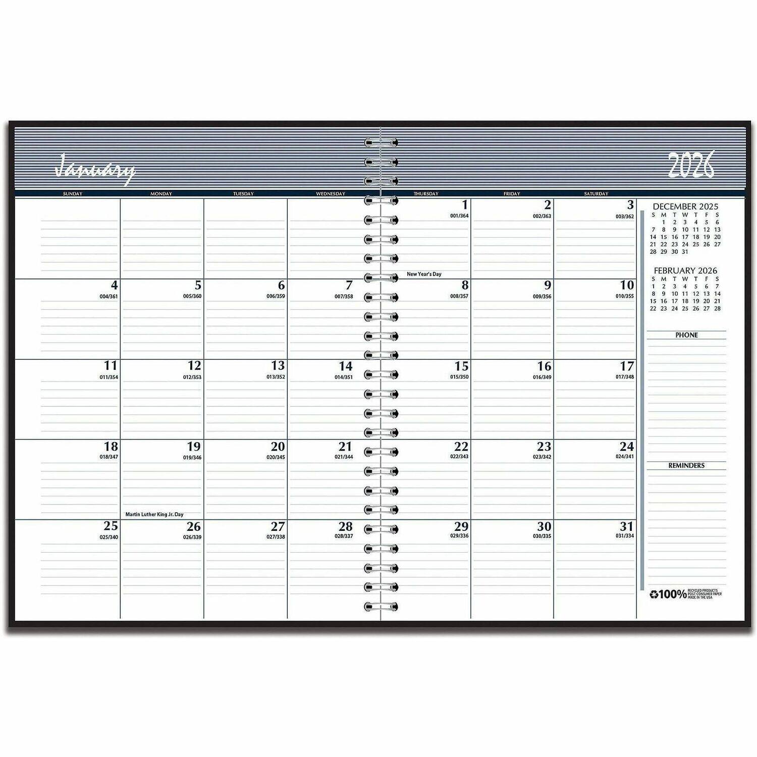 House of Doolittle - Embossed Cover 14-month Monthly Planner, Monthly, 6 7/8 x 8 3/4