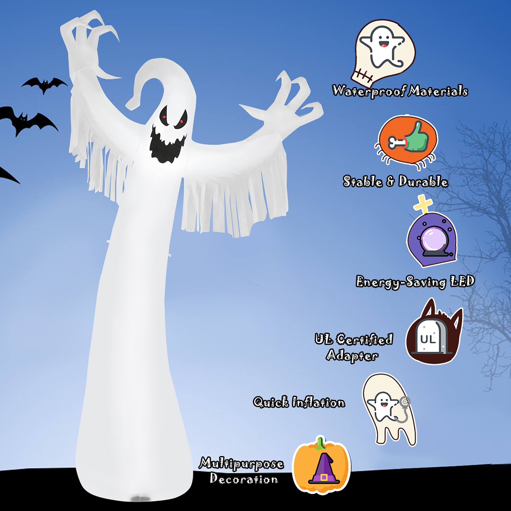 Waterproof Materials Stable & Durable + Energy-Saving LED UL Certified Adapter UL Quick Inflation Multipurpose Decoration