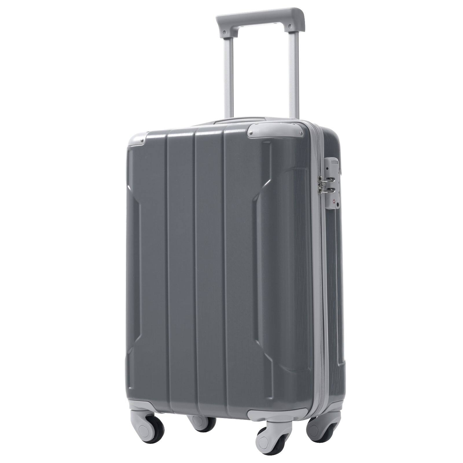 Alt View 5. BreeBe - 20" Carry-On Luggage Set 3-Piece, Lightweight Hardshell ABS Suitcases with Spinner Wheels for Weekend & Business Trips - Cool Gray.