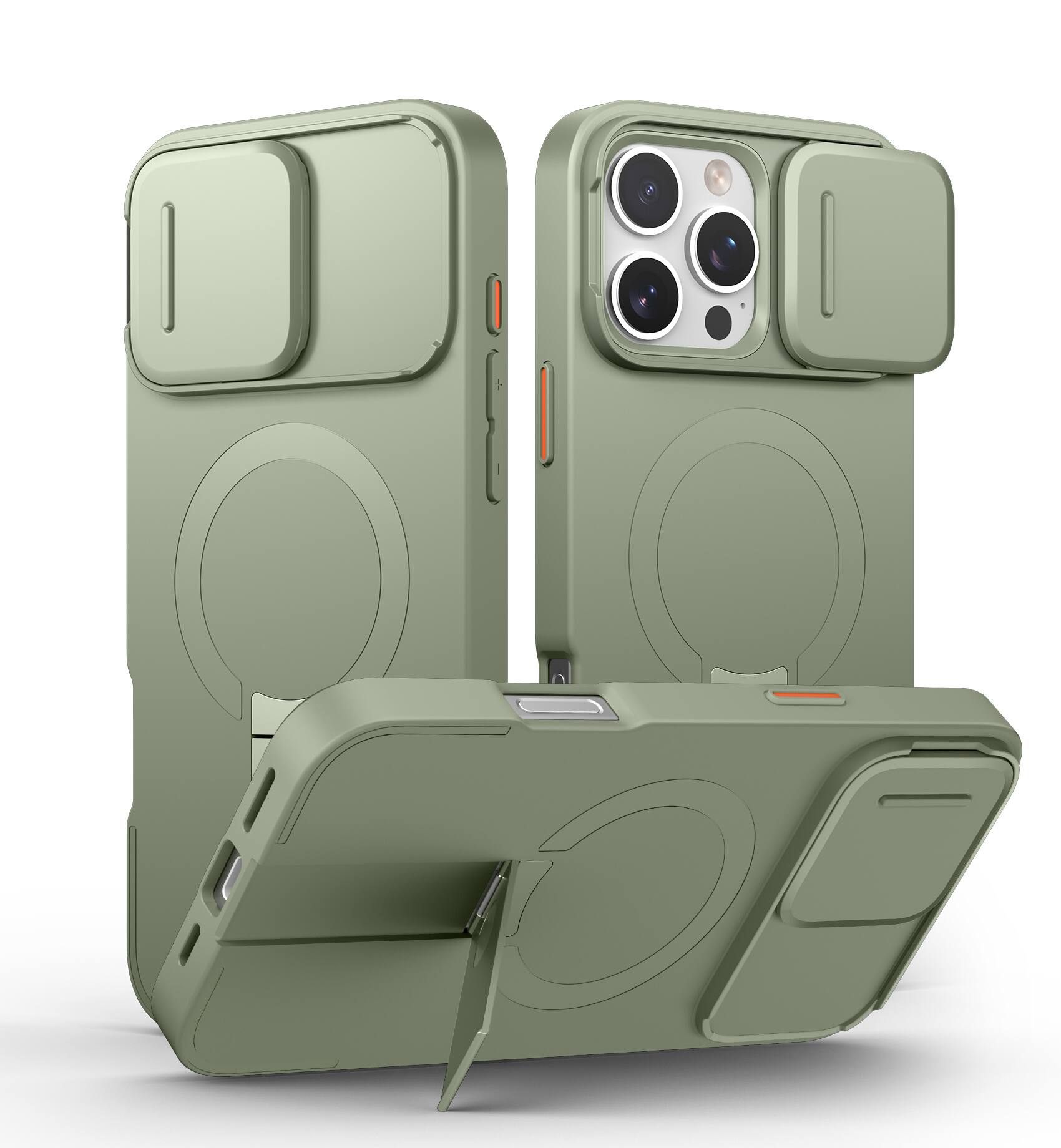 SURITCH - Bumper Case for iPhone 16 Pro Max with Camera Cover, Compatible with MagSafe,Kickstand, Shockproof Slim Protective Cover - Khaki Green price history on PriceWatchPro