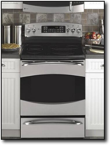 Front Standard. GE - Profile 30" Self-Cleaning Freestanding Electric Convection Range - Stainless-Steel.