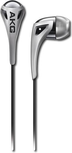 Front Standard. AKG - Earbud Headphones - Gray.