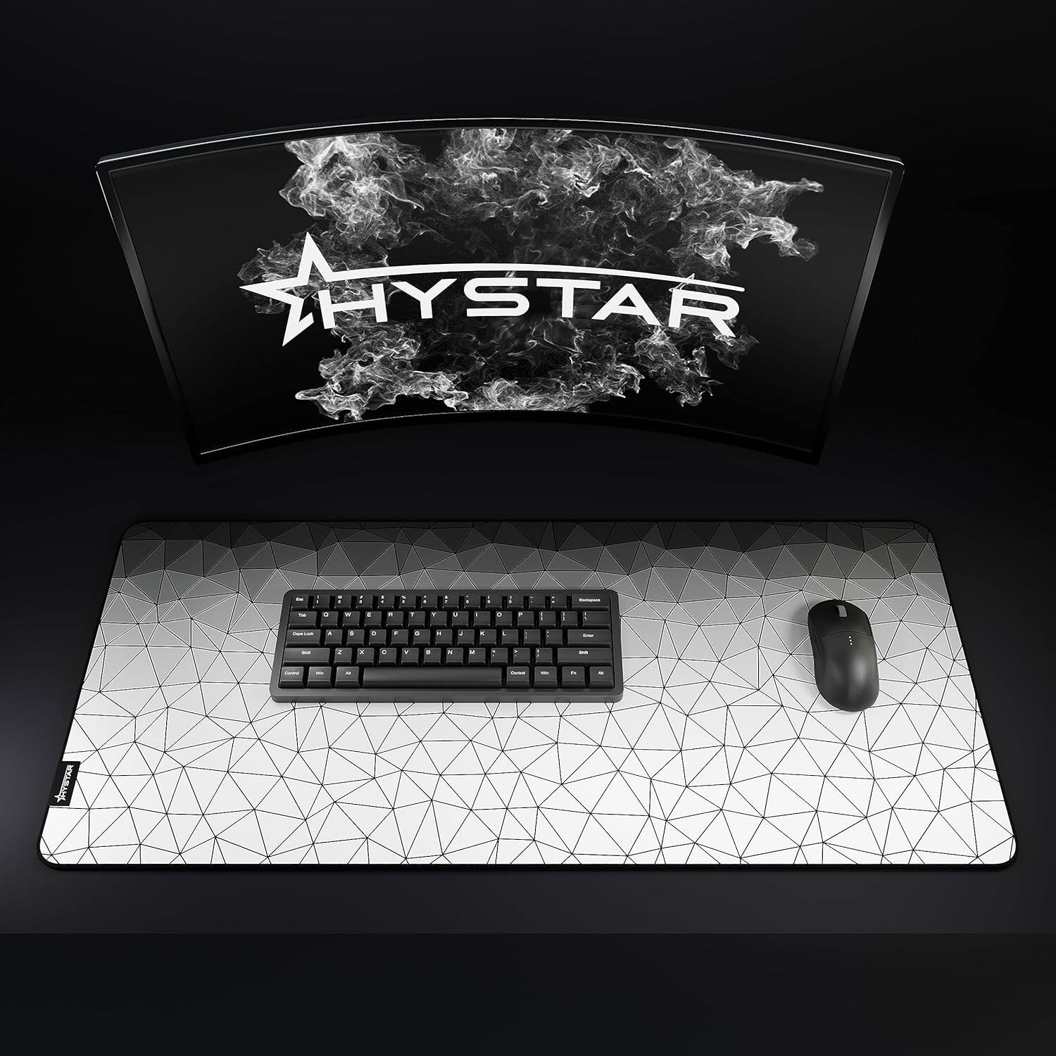 Alt View 5. Hystar - Extended Gaming Mouse Pad | XXL 36" x 16" | 5mm Thick, Waterproof Surface, Polyester Fabric, and Rubber Base | Poly - White.
