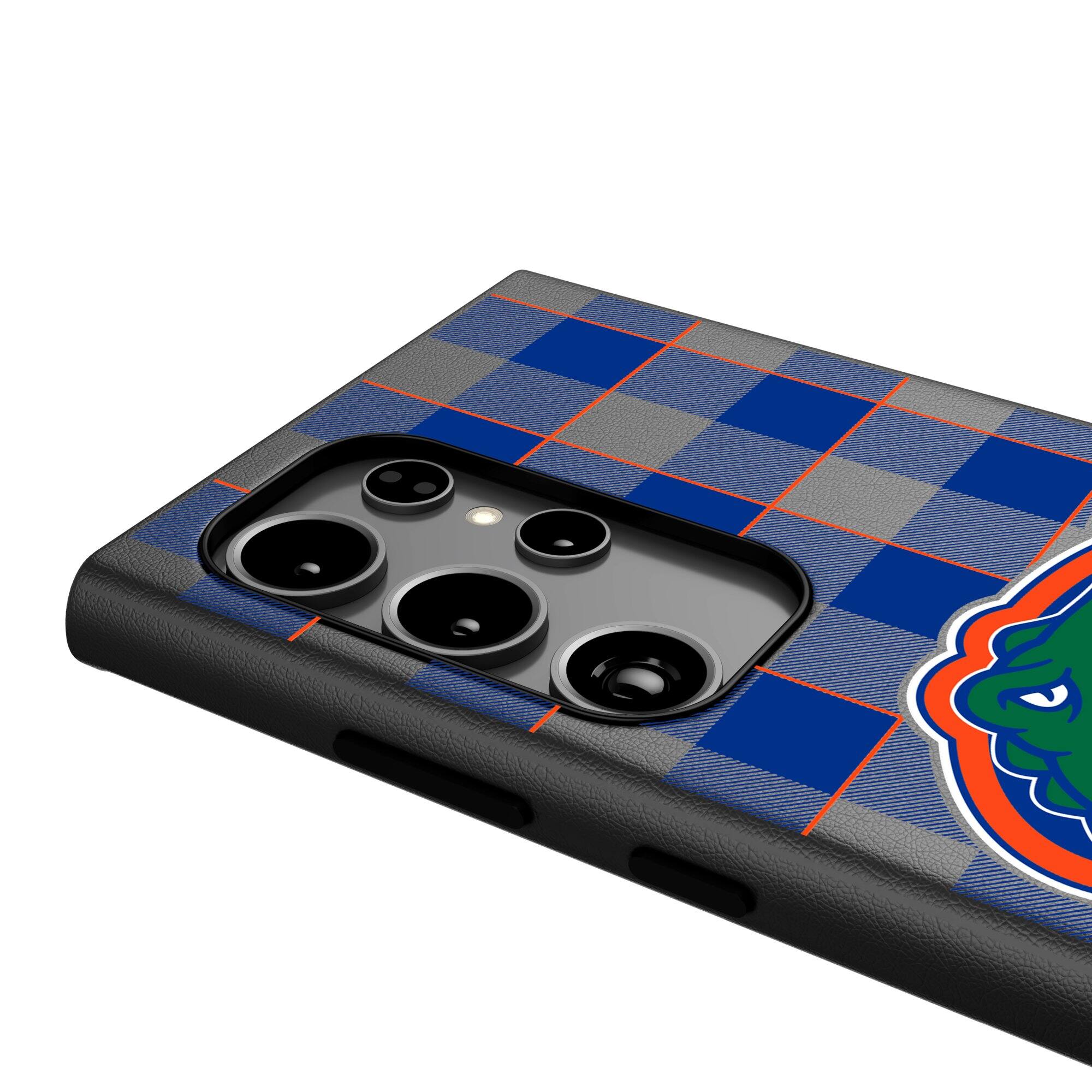 Alt View 3. Keyscaper - Florida Gators Plaid Galaxy Magnetic Bump Case - S24 Ultra - Black.