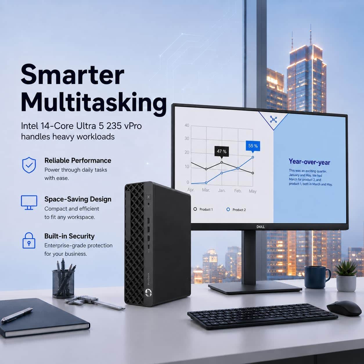 HP Upgraded ProDesk 4 G1i SFF Desktop AI PC Intel Core Ultra 5 235