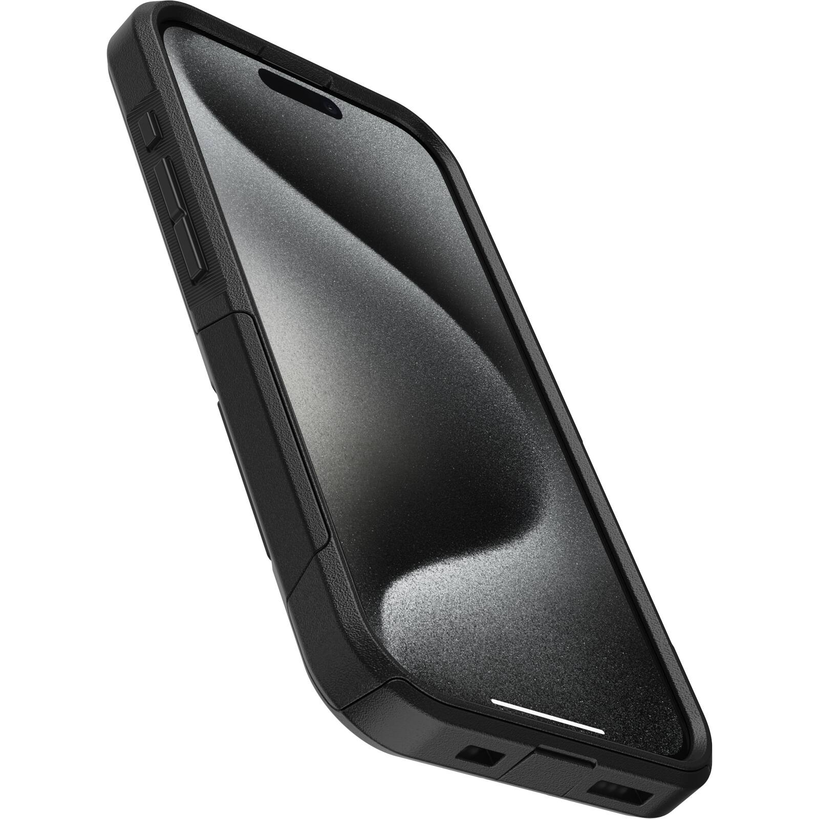 Left. OtterBox - Commuter Series Hard Shell for MagSafe for Apple iPhone 15 Pro - Black.