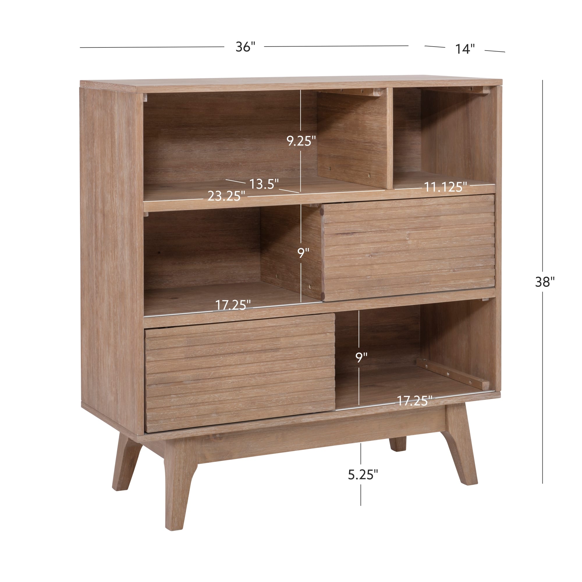 Alt View 16. Linon Home Décor - Rosita Three-Shelf Bookcase - Natural.
