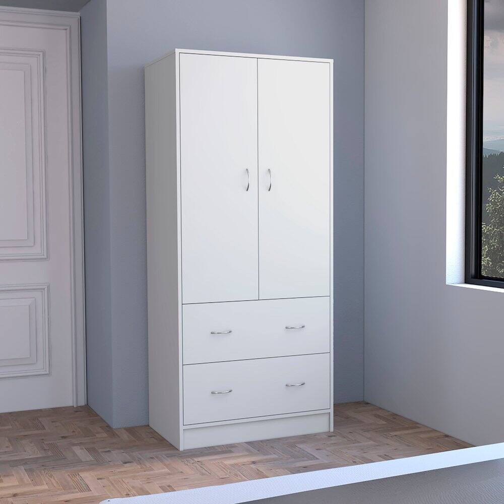 Alt View 2. TuHome - Taly Armoire White MDF - White.