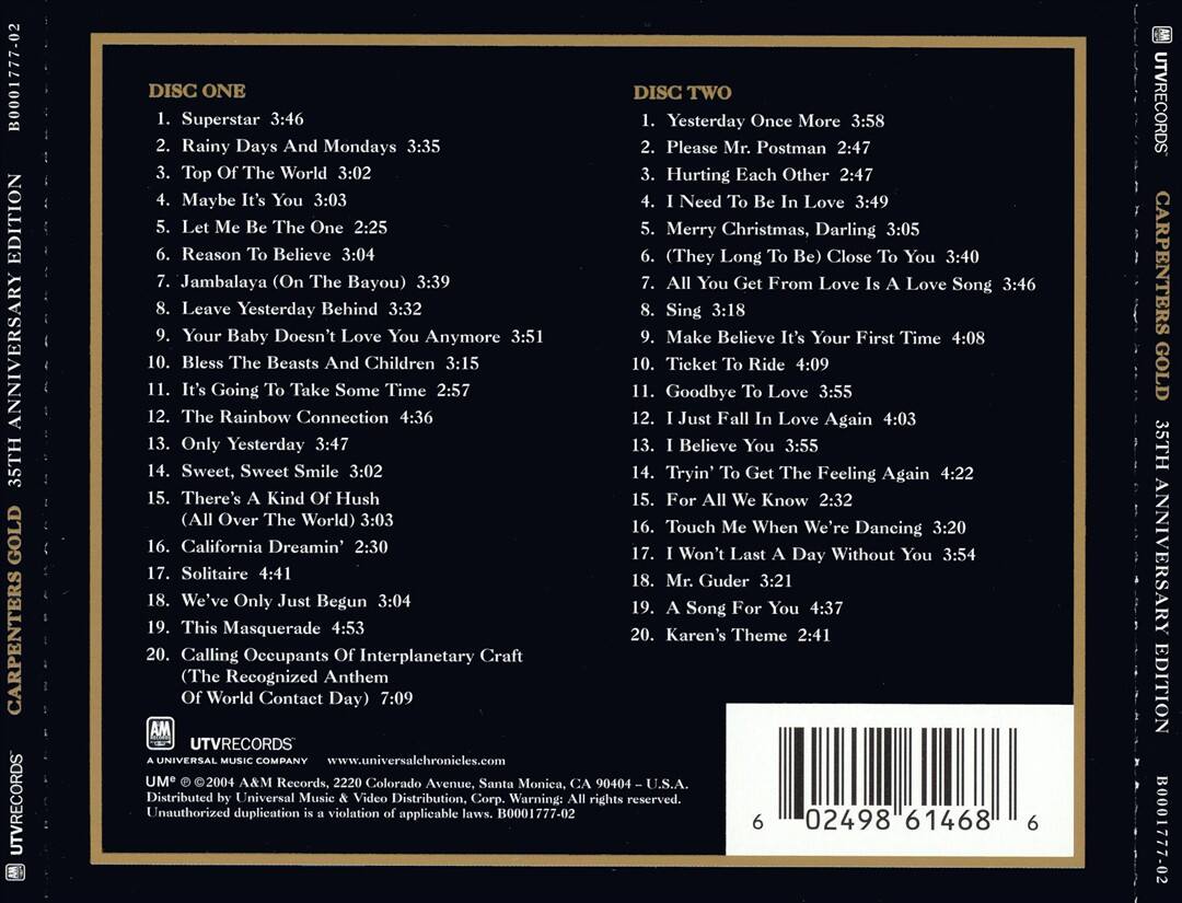 Back. Gold: Greatest Hits [35th Anniversary Edition] [CD].