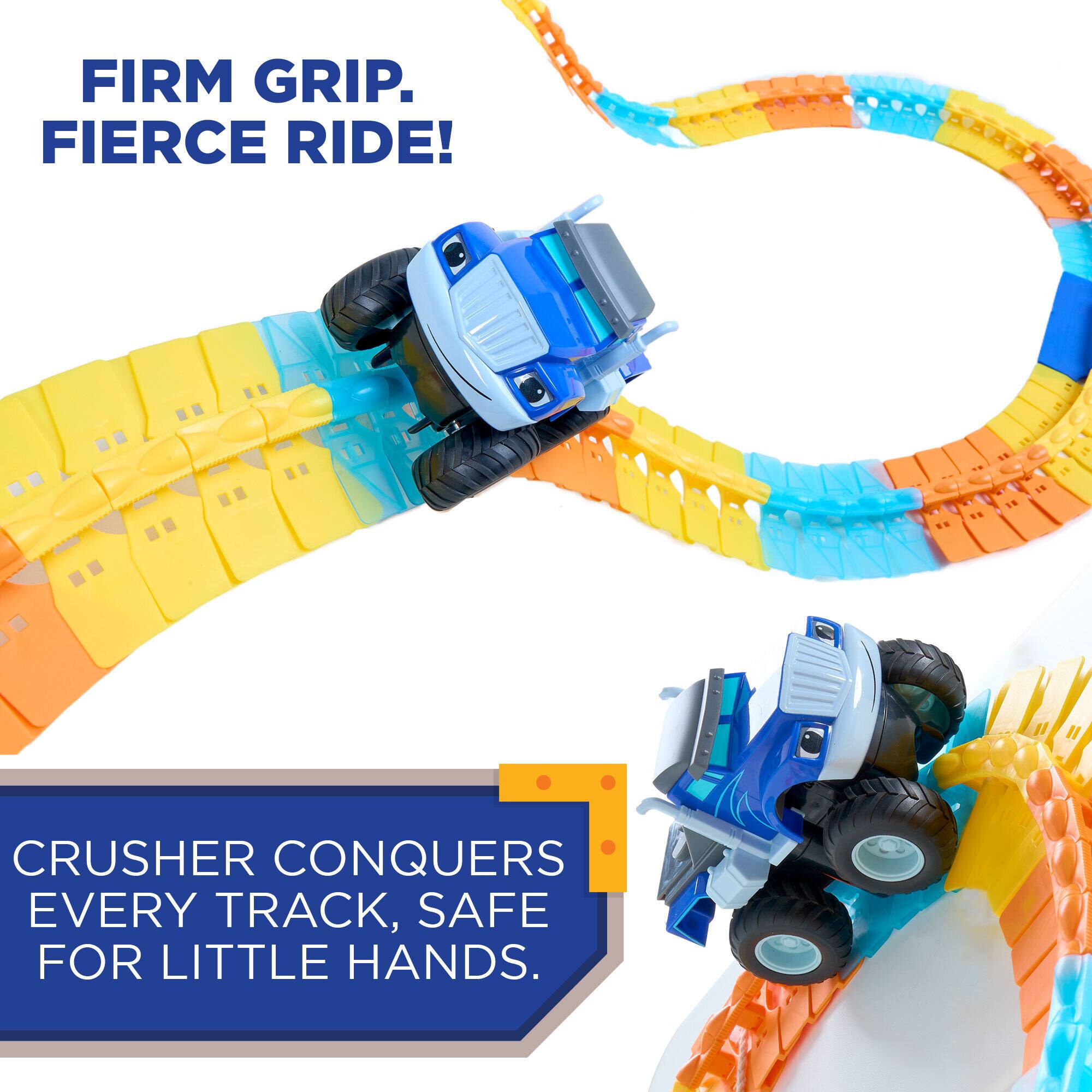 FIRM GRIP.  
FIERCE RIDE!  

CRUSHER CONQUERS EVERY TRACK, SAFE FOR LITTLE HANDS.