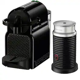 Nespresso - Inissia Espresso Machine with Aeroccino Milk Frother by DeLonghi - Intense Black