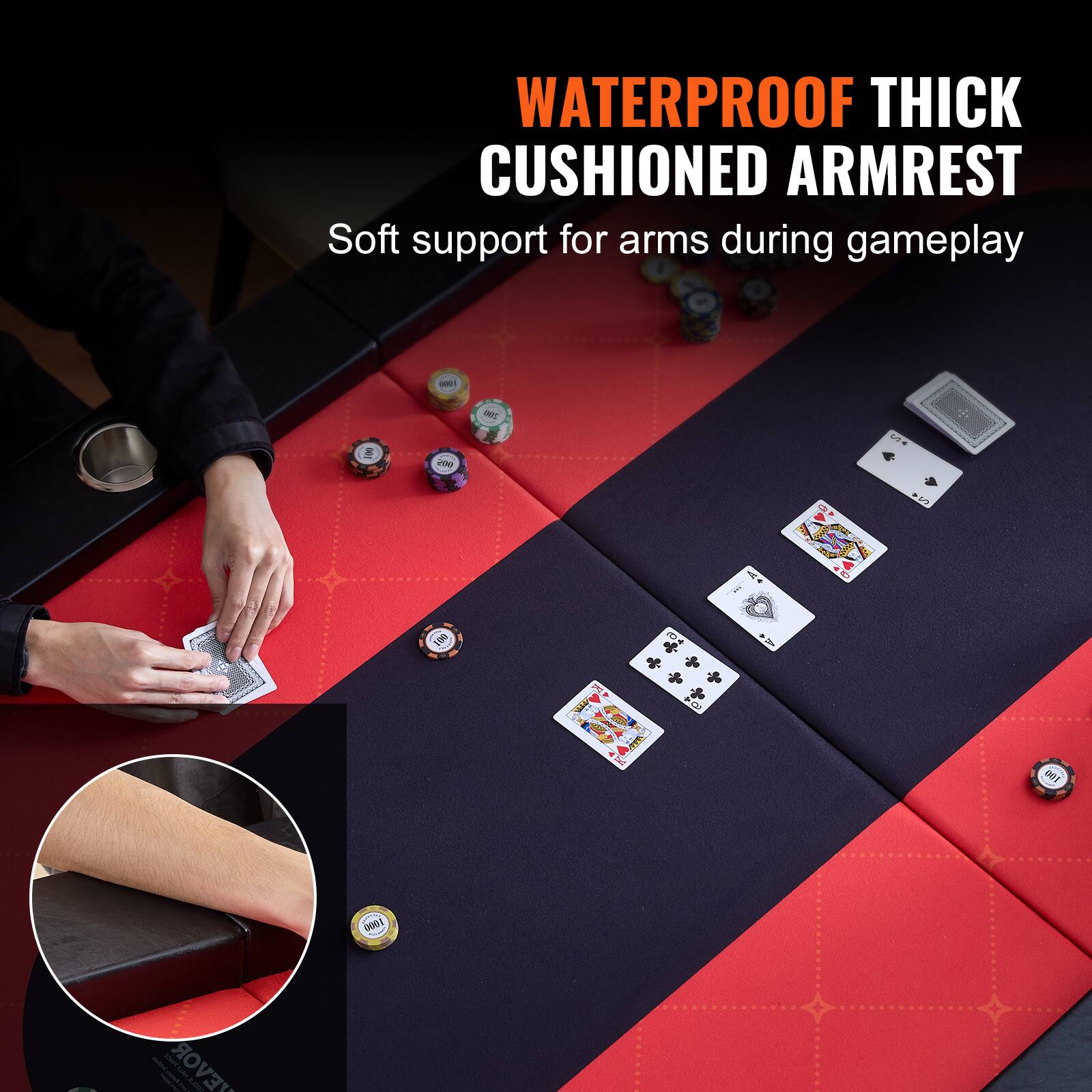 WATERPROOF THICK CUSHIONED ARMREST
Soft support for arms during gameplay