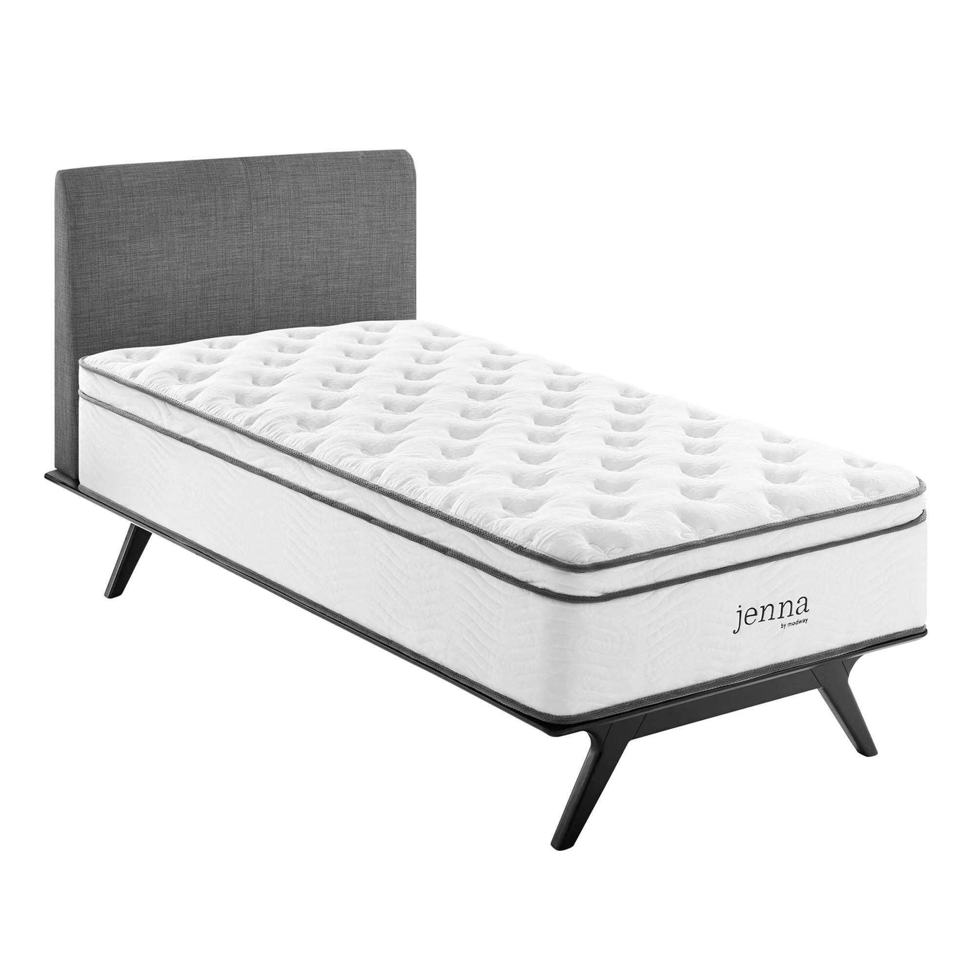 Alt View 7. Modway - Jenna 14" Innerspring and Foam Twin Mattress by Modway - White.