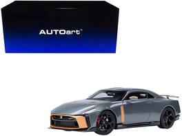 Nissan GT-R50 By ItalDesign "Goodwood Version" Liquid Kinetic with Gold Accents 1/18 Model Car by Autoart - Gray Metallic