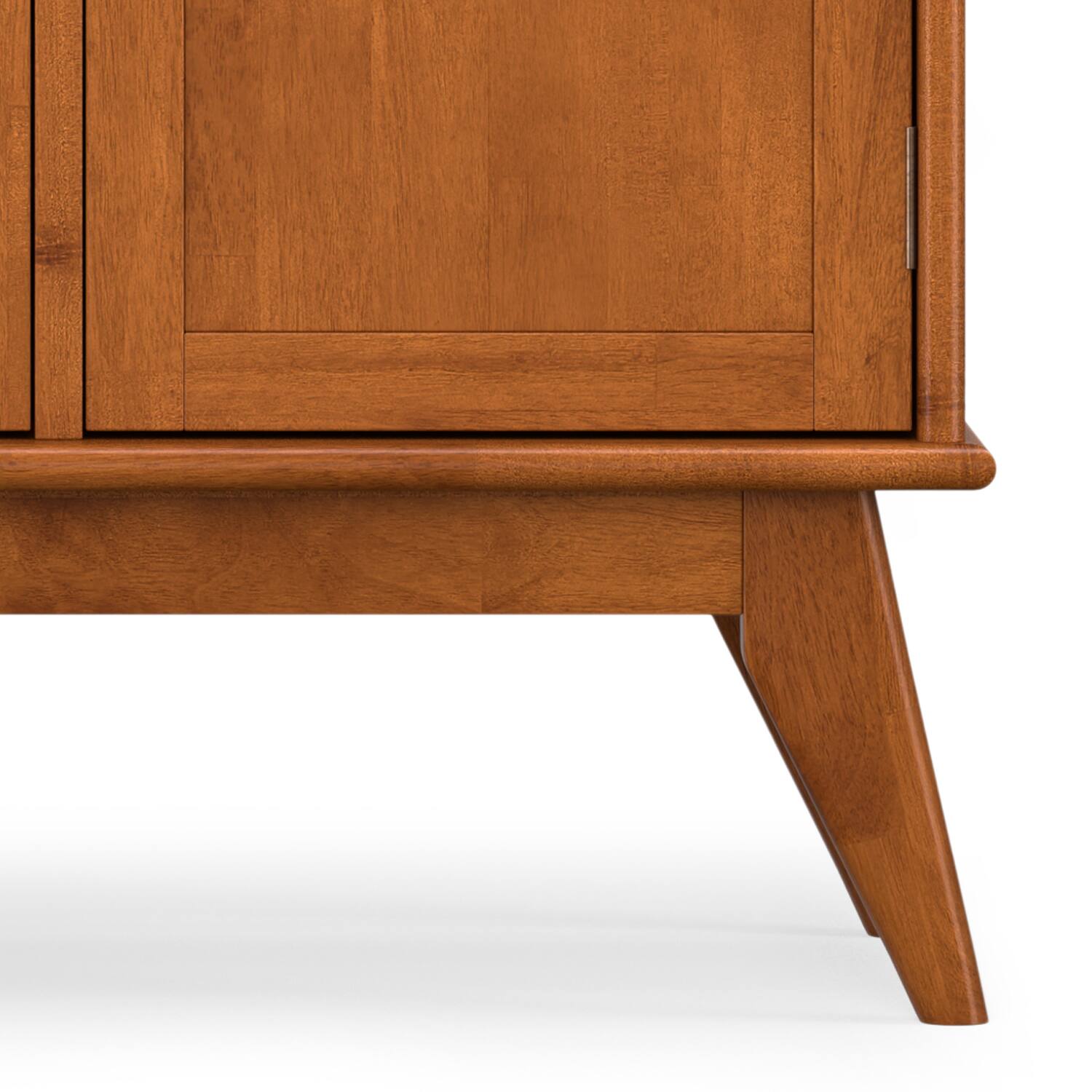 Alt View 5. Simpli Home - Draper SOLID HARDWOOD Mid Century 4 Door Sideboard Buffet in Teak Brown - Teak Brown.