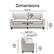 Alt View 1. Serta - Palisades Modern 3-Seat - Straight Arm - Fabric Sofa - 78" - Cream.
