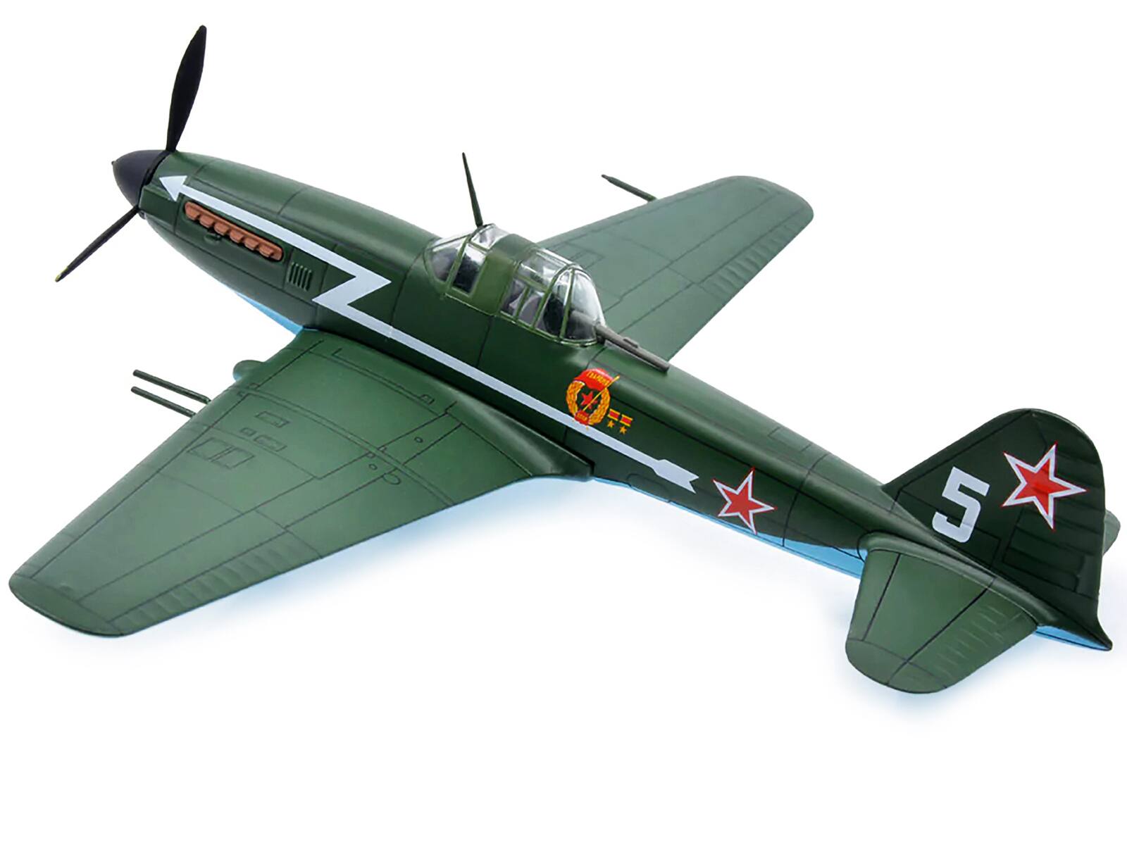 Angle. War Birds of WWII - Ilyushin IL-10 Ground Attack Aircraft (USSR 1944) 1/72 Diecast Model by Warbirds of WWII - Green.