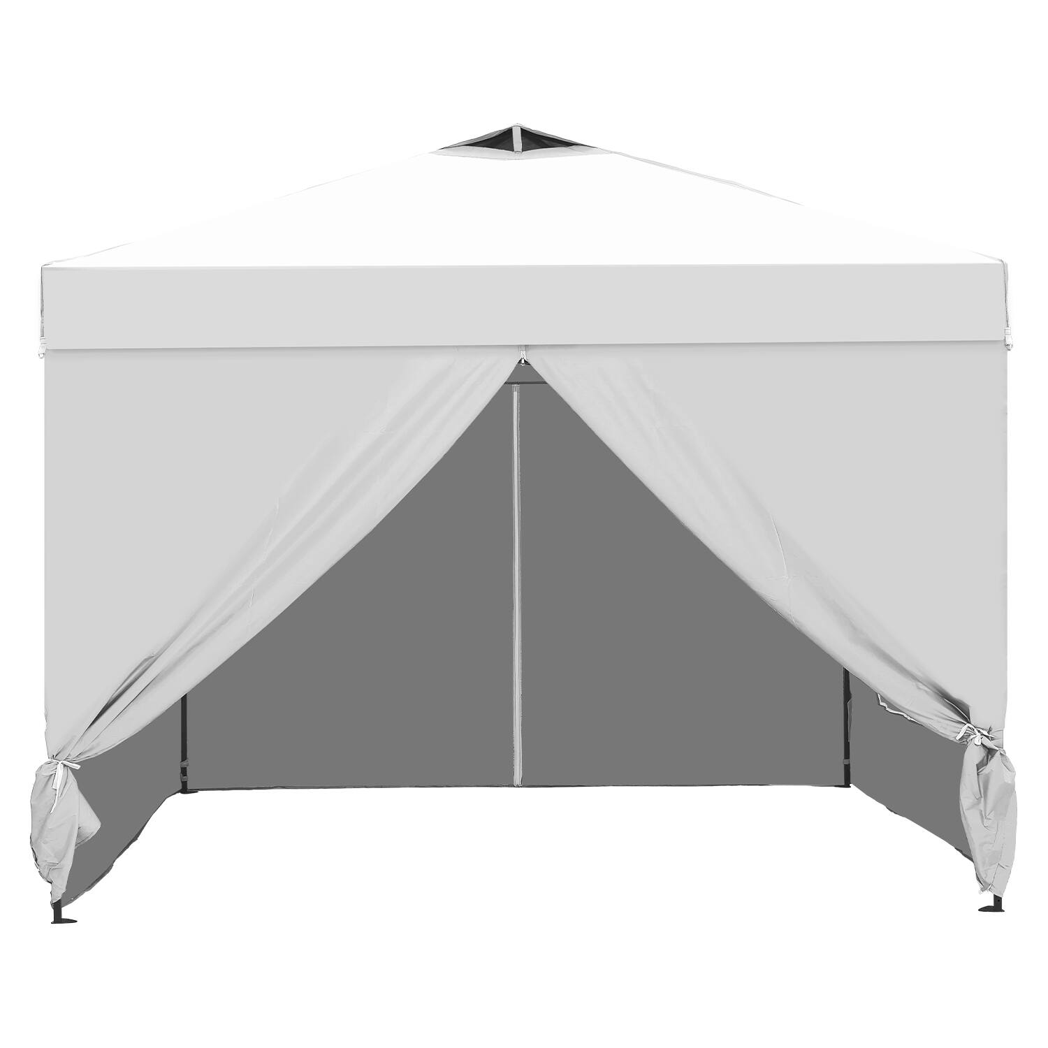 Back. Ainfox - Ainfox 12x12 Pop Up Canopy Tent with Center Lock,Easy Set up for Pool,Events,Parties,and Camping,with Wheel Bag - white.