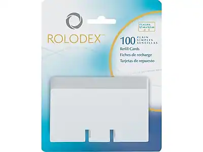 ROLODEX
100 Refill Cards
PLAIN SIMPLIES SENCILLAS
Fiches de recharge
Tarjetas de repuesto