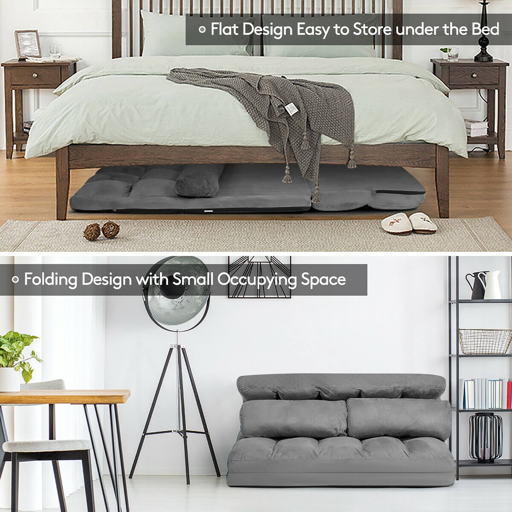 - Flat Design Easy to Store under the Bed
- Folding Design with Small Occupying Space