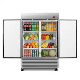WHALL - 54" 49 Cu.ft Commercial Reach-in Refrigerator, 33-40°f, Etl Certified - Stainless Steel