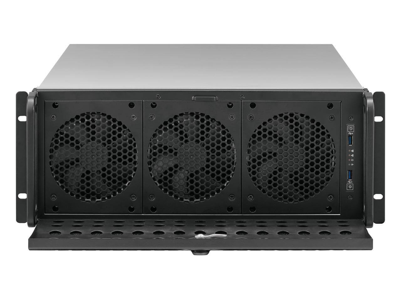 Alt View 1. Rosewill - Rosewill 4U Server Chassis | 15x3.5" HDD | E-ATX | 6x120mm/2x80mm Fans | 2xUSB3.0 | Lock | Silver/Black - RSV-L4500U - Silver/Black.