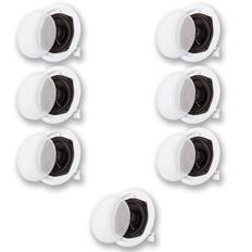 Front. Acoustic Audio by Goldwood - R191 in Ceiling/in Wall 7 Piece Speaker Set 2 Way Home Theater R191-7S - Paintable White.
