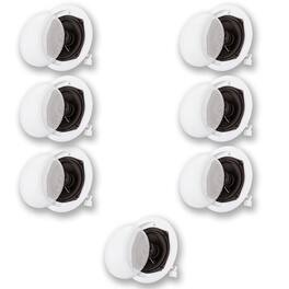 Acoustic Audio by Goldwood - R191 in Ceiling/in Wall 7 Piece Speaker Set 2 Way Home Theater R191-7S - Paintable White