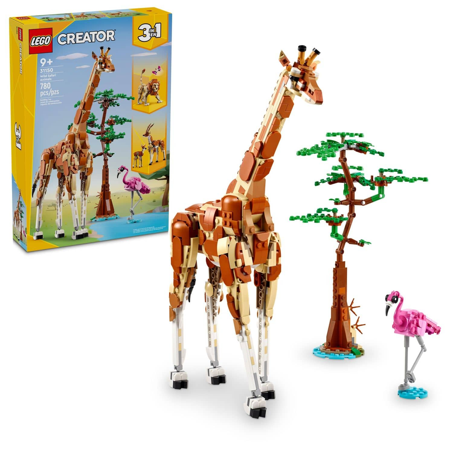 LEGO Creator 3 in 1 Wild Safari Animals Set Giraffe Gazelles or Lion Toy 31150 6470627 Best Buy