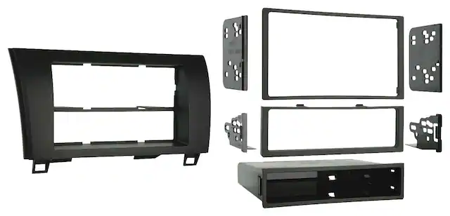 Front. Metra - Dash Kit for Select 2007-2023 Toyota Tundra DIN DDIN - Black.