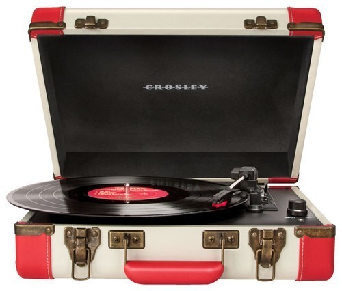 Best Buy: Crosley Executive Portable USB Turntable White/Red 
