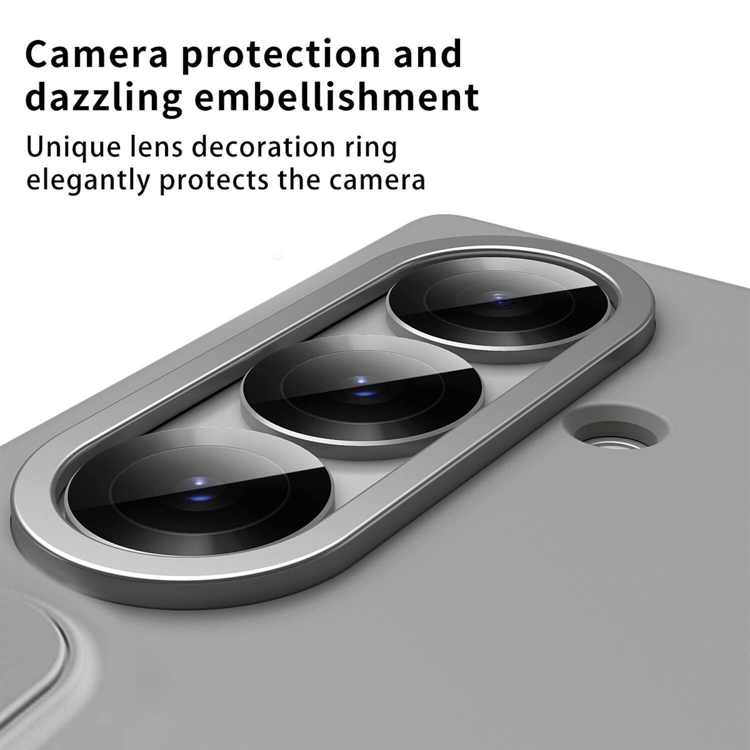 Camera protection and dazzling embellishment

Unique lens decoration ring elegantly protects the camera