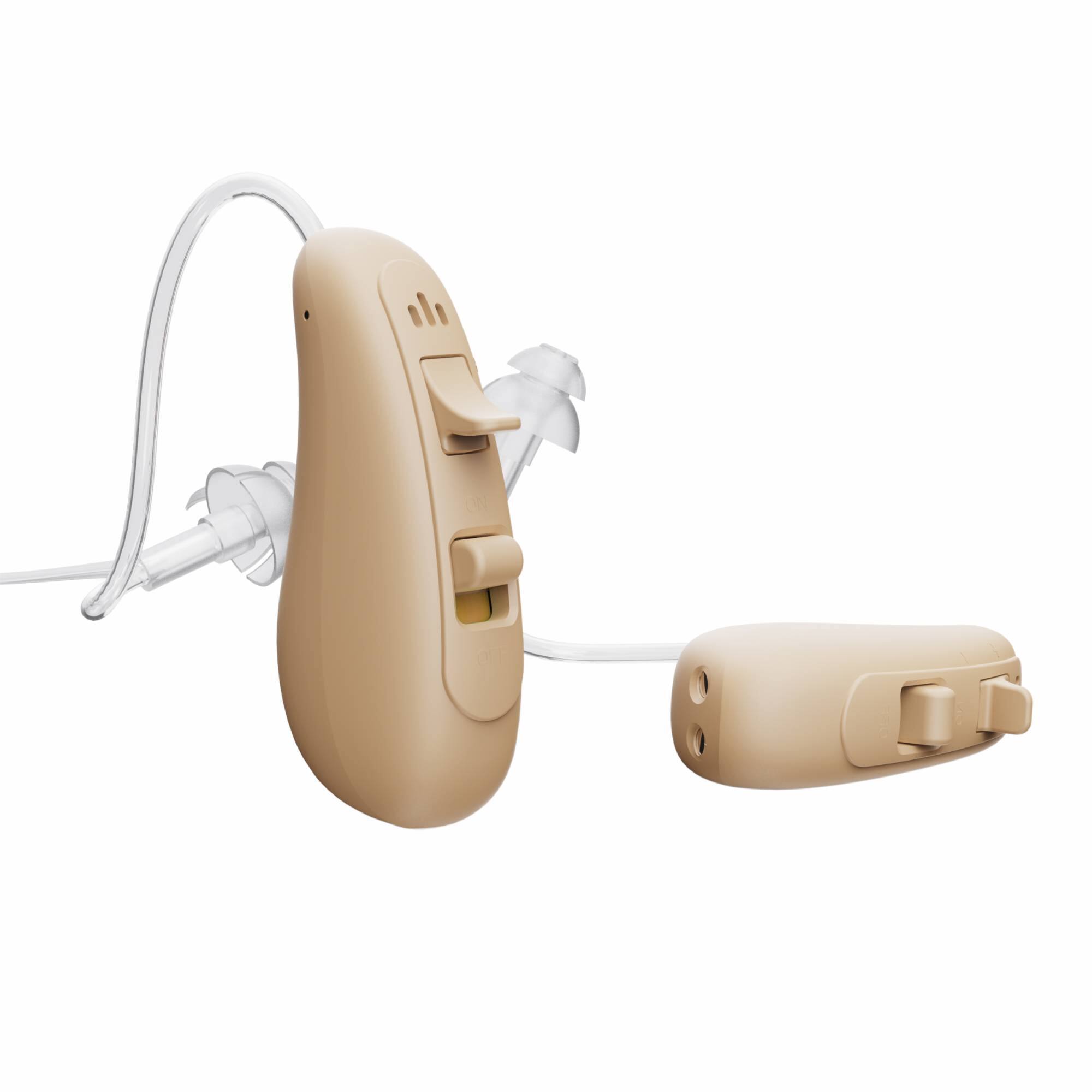 Back. Ceretone - Solid Rechargeable OTC Hearing Aids – Natural Sound, Noise Reduction, Comfortable BTE Fit, Portable Charging Case - Beige.